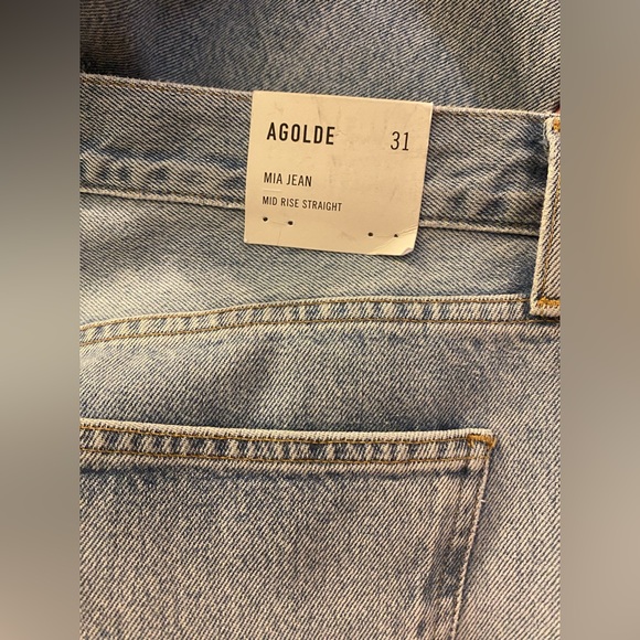 Agolde Mia Jean Mid Rise Straight Denim Jean - Picture 7 of 12